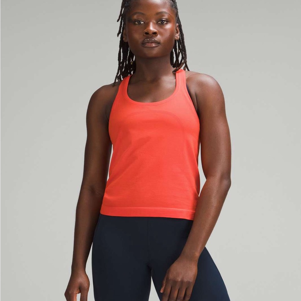 pinky orange lululemon swiftly tech